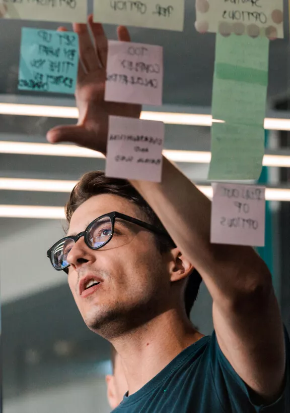 Strategy workshop — planning with post-its